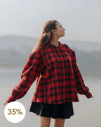 Mulberry Gathered Shoulder Wool Shirt