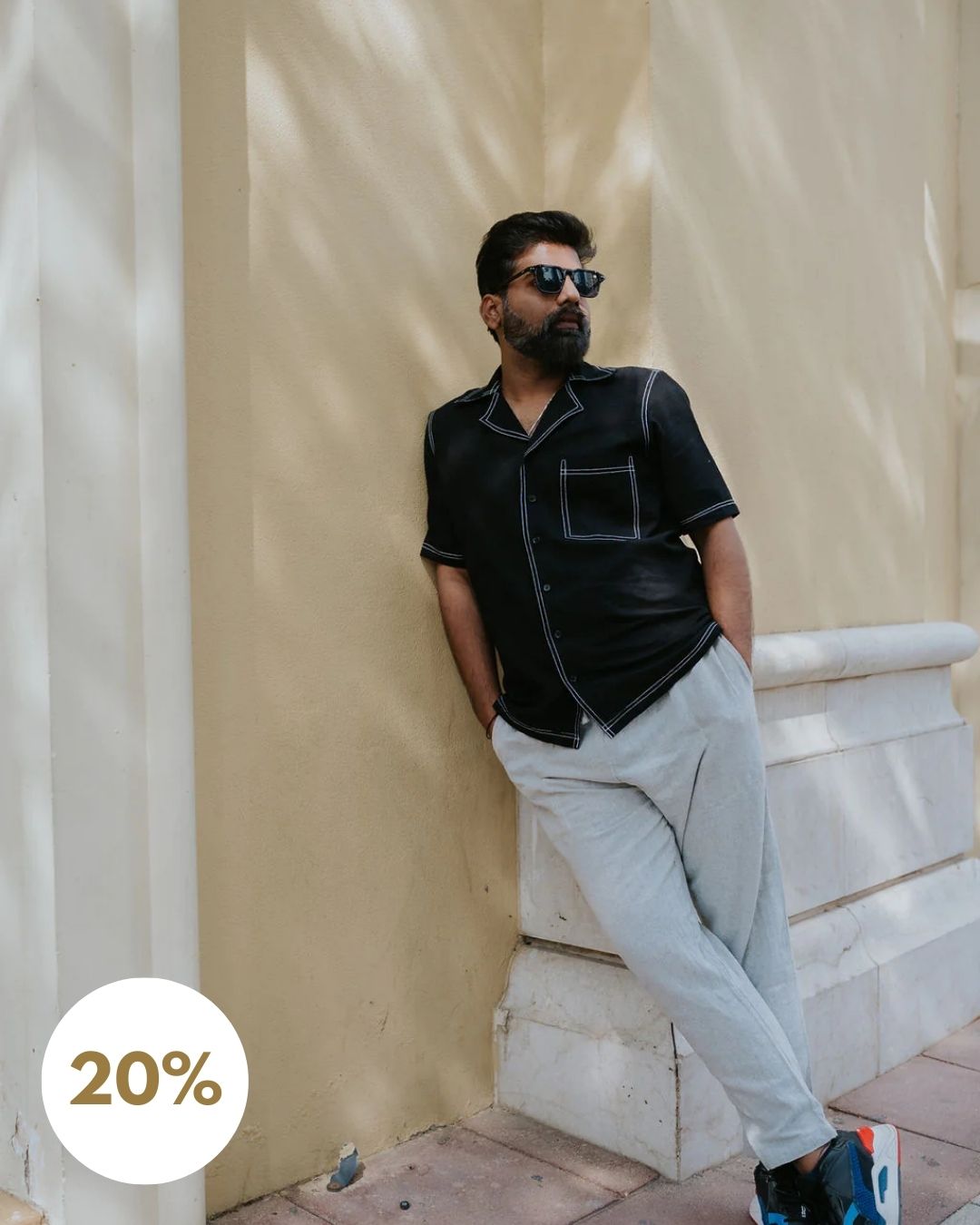 Laid-Black Linen Shirt (Men) (SALE XL)
