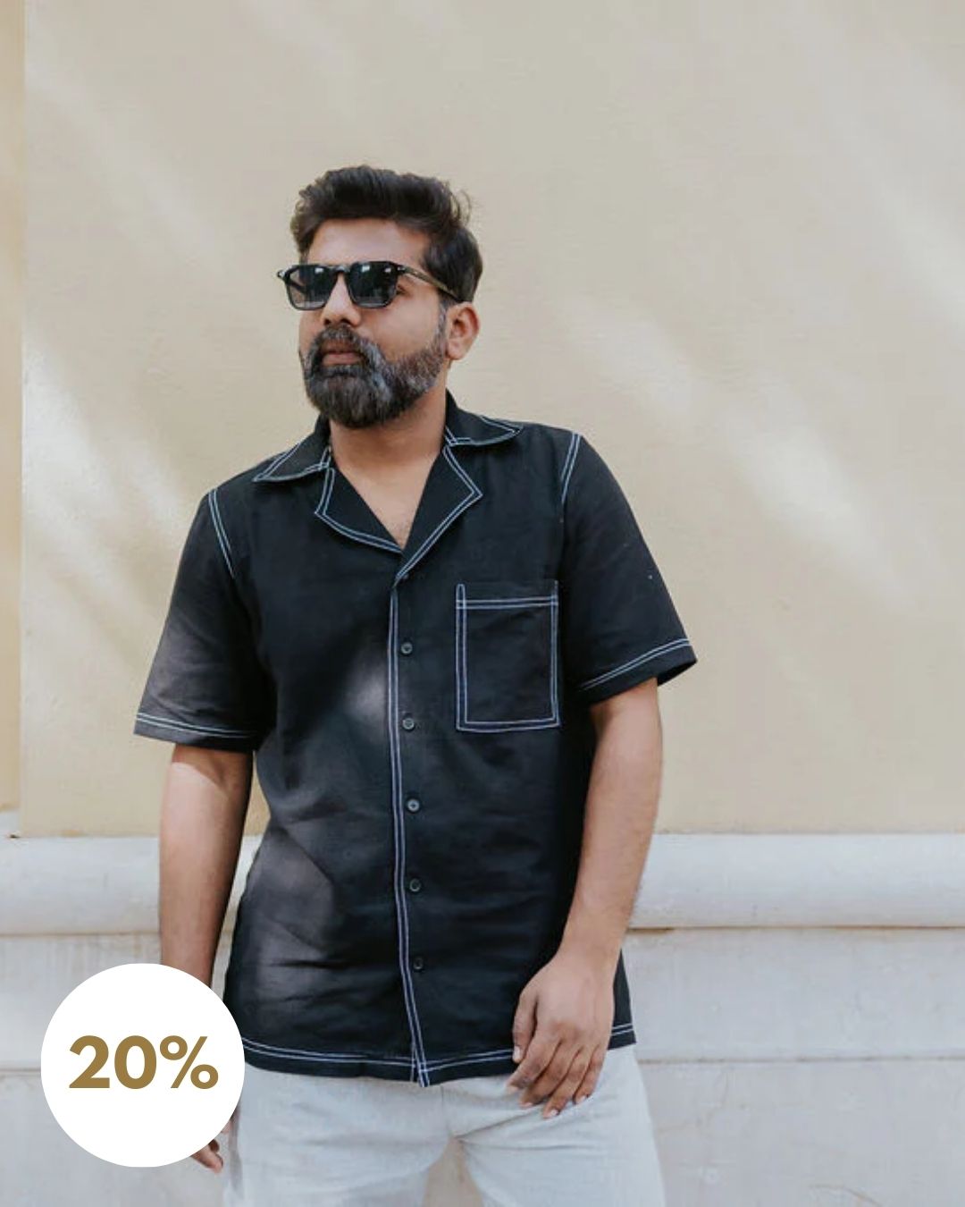 Laid-Black Linen Shirt (Men) (SALE XL)