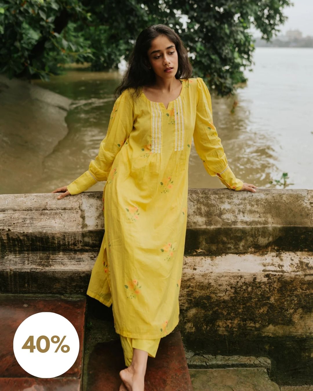 Roses in Mustard Fields Cord Set [SALE S M]