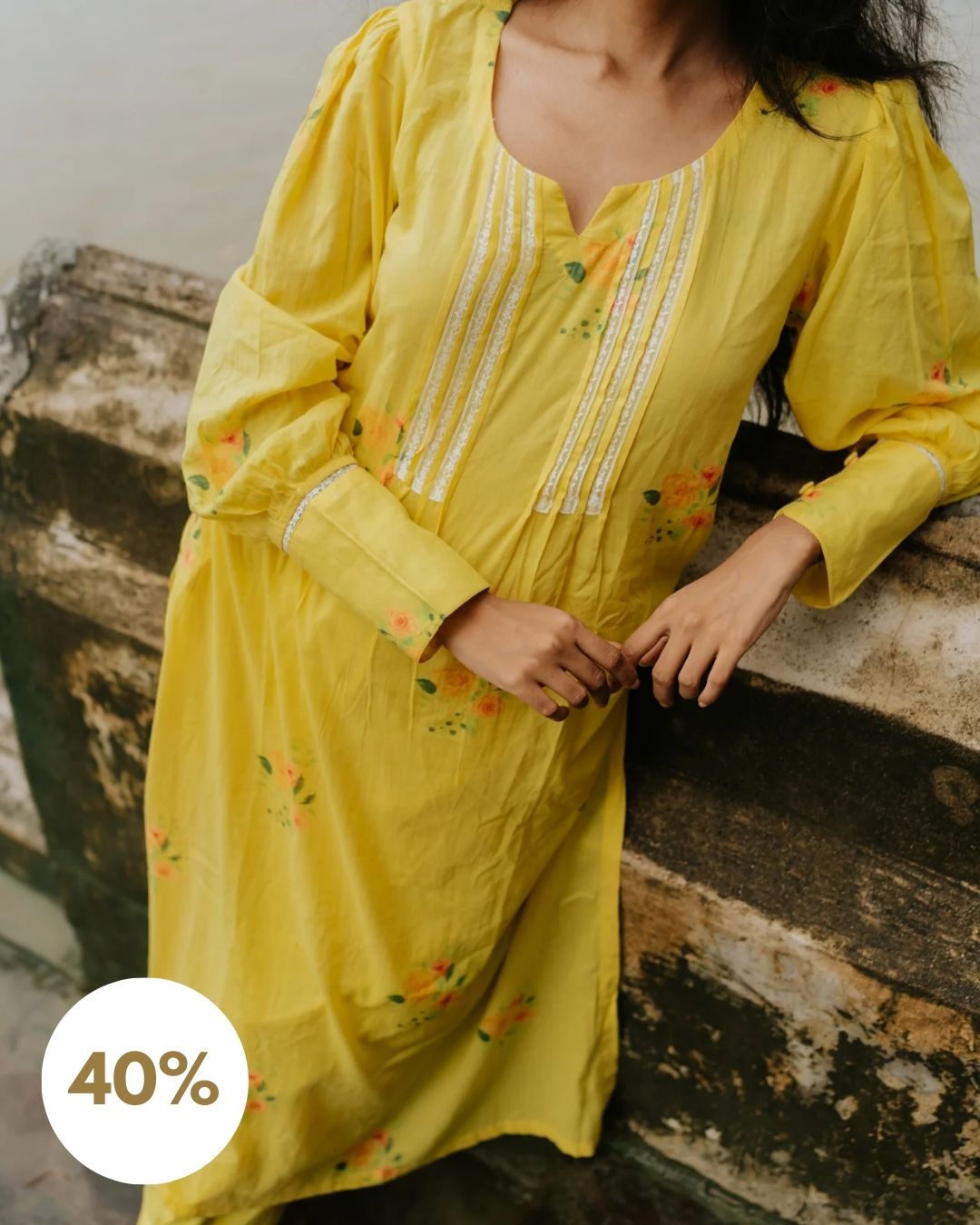 Roses in Mustard Fields Cord Set [SALE S M]