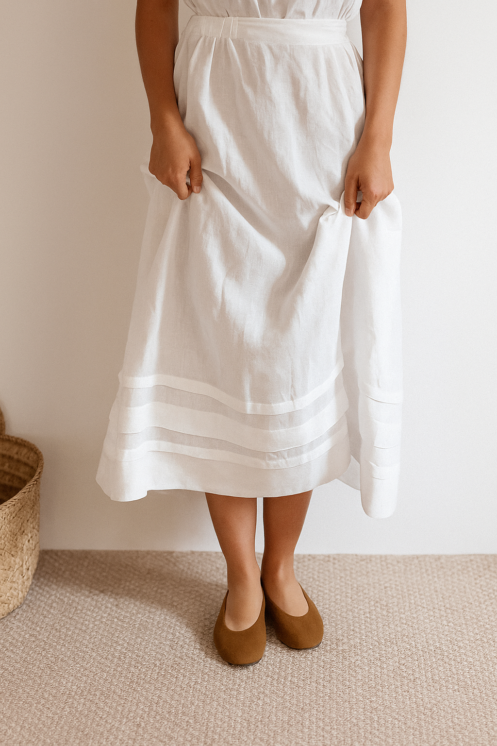 White Fold Skirt