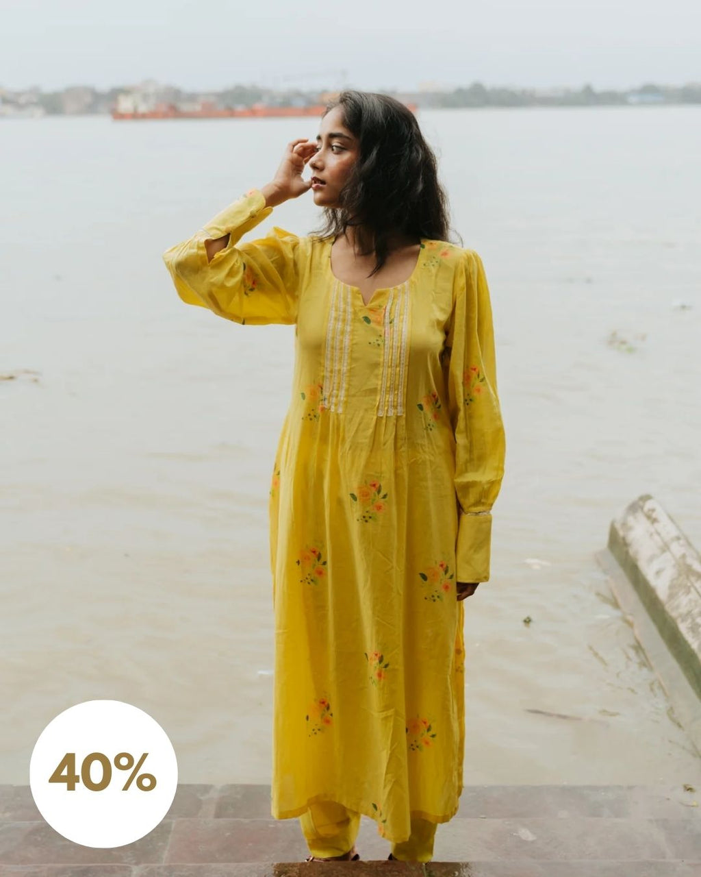 Roses in Mustard Fields Cord Set [SALE S M]