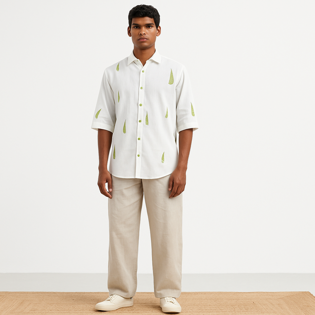 Leaf by Leaf-Soft Woven Linen Shirt Hover Image