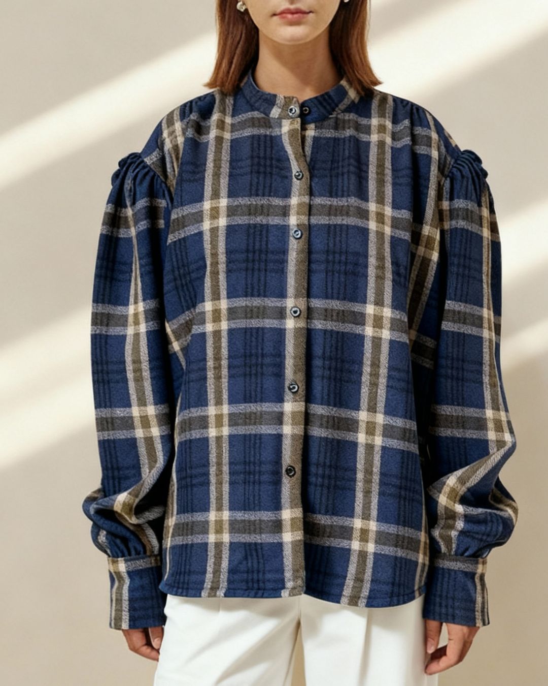 The Gathered Shoulder Wool Shirt