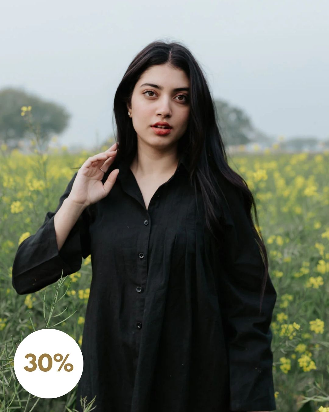 Linen Pintuck Shirt (SALE - All Sizes)