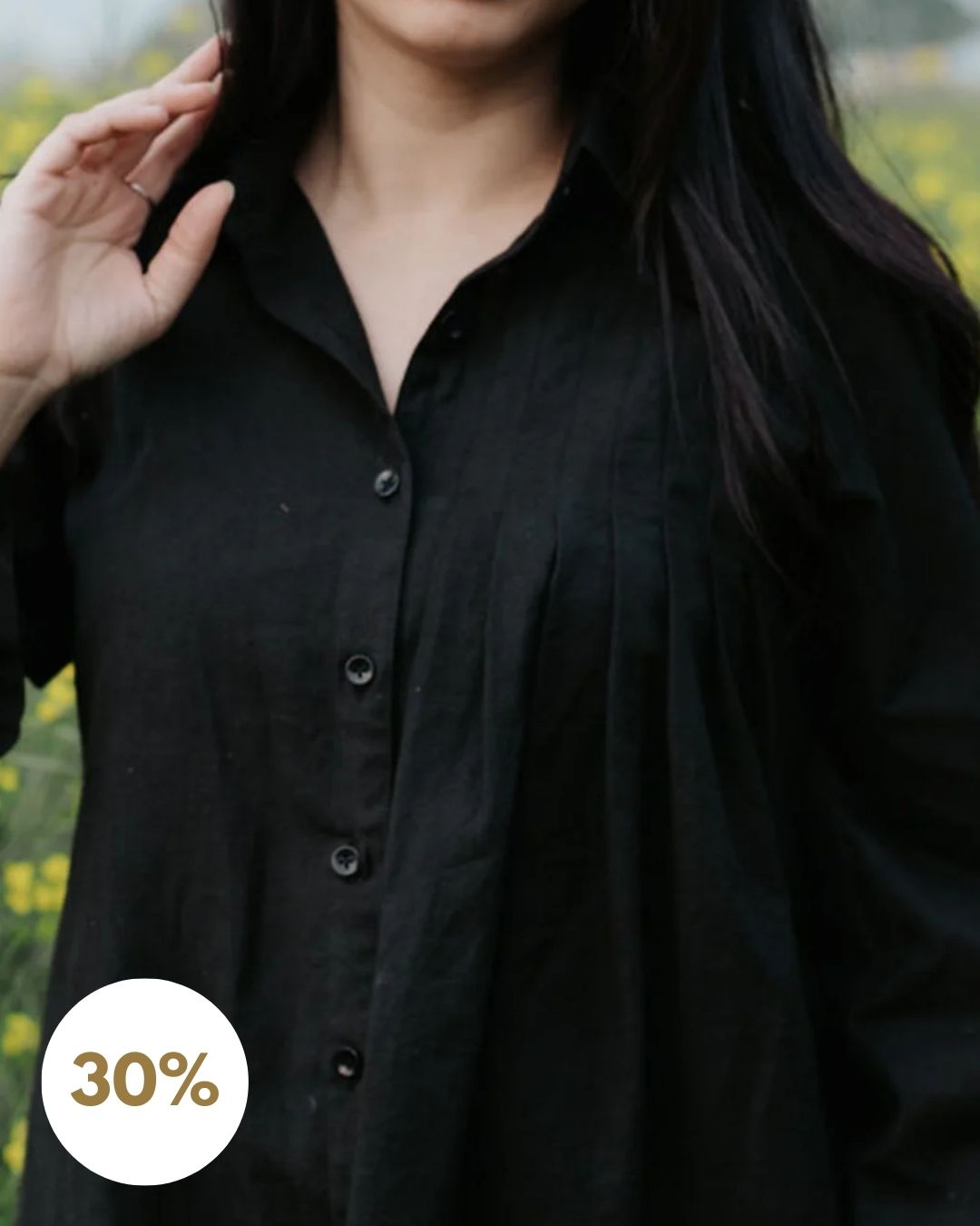 Linen Pintuck Shirt (SALE - All Sizes)