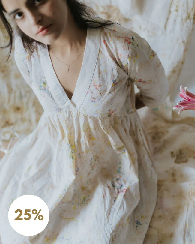 Rose Marigold Hand-Dyed Summer Dress Hover Image