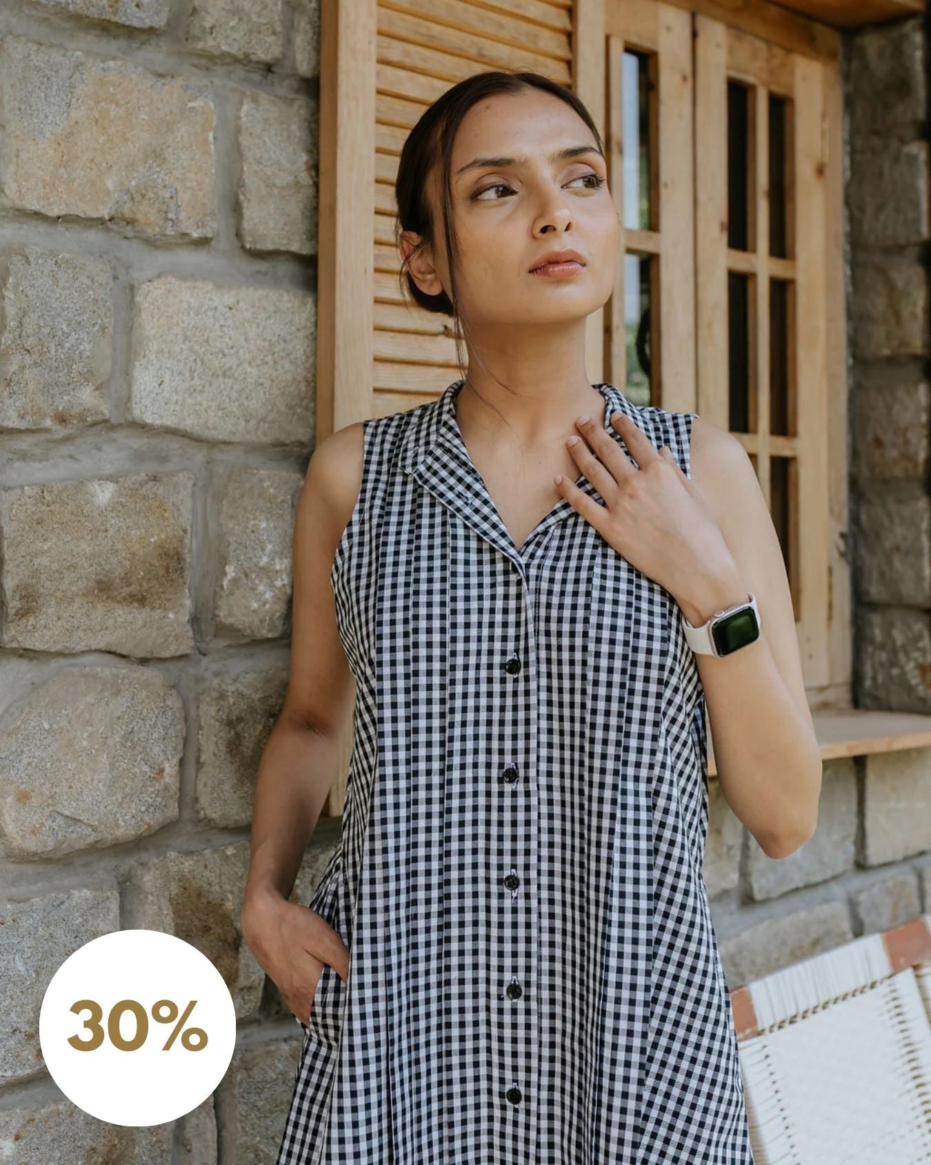 Coal Checks and Pintucks Dress