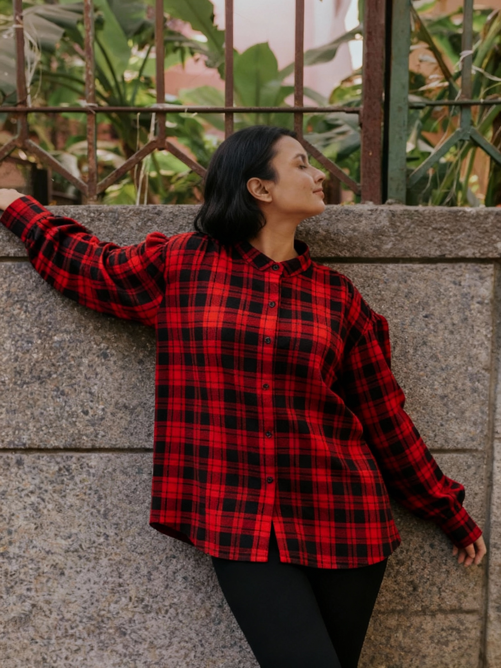 Mulberry Gathered Shoulder Wool Shirt