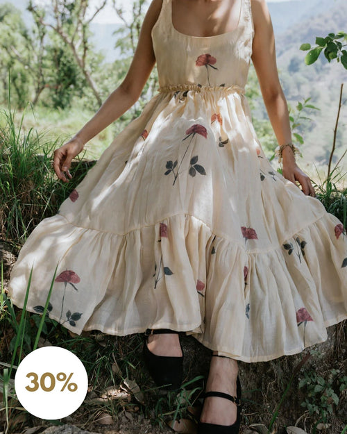 Almond Silk & Rose Dress