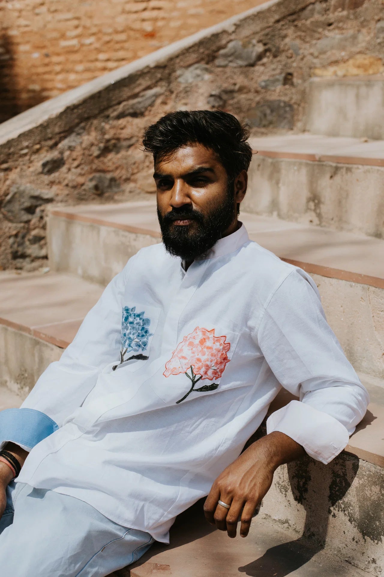Hydrangeas in His Pocket