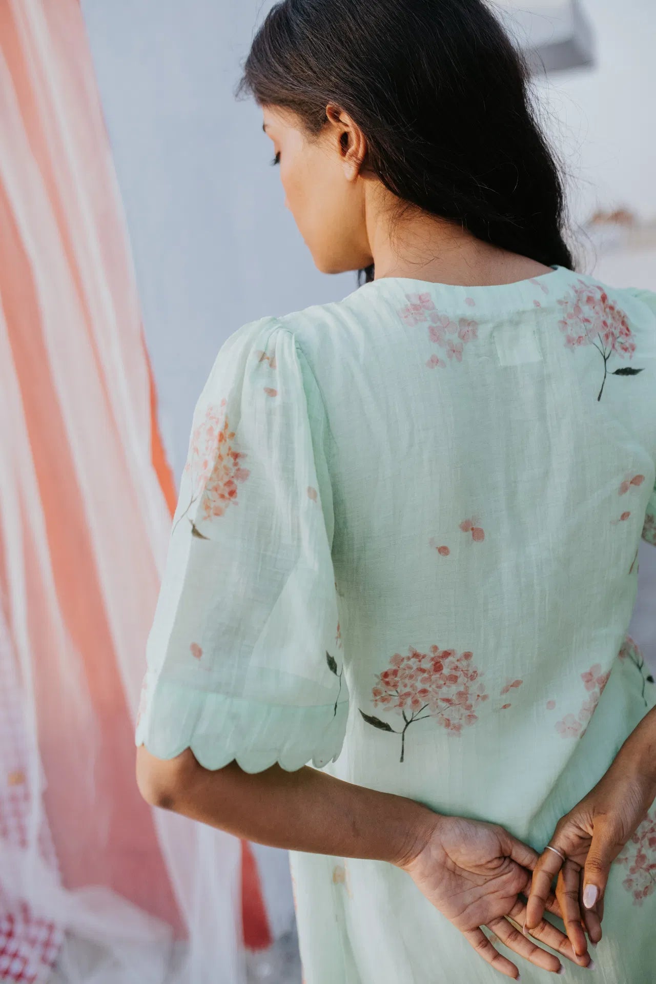 Hydrangea In The Mint Garden Kurta Dress