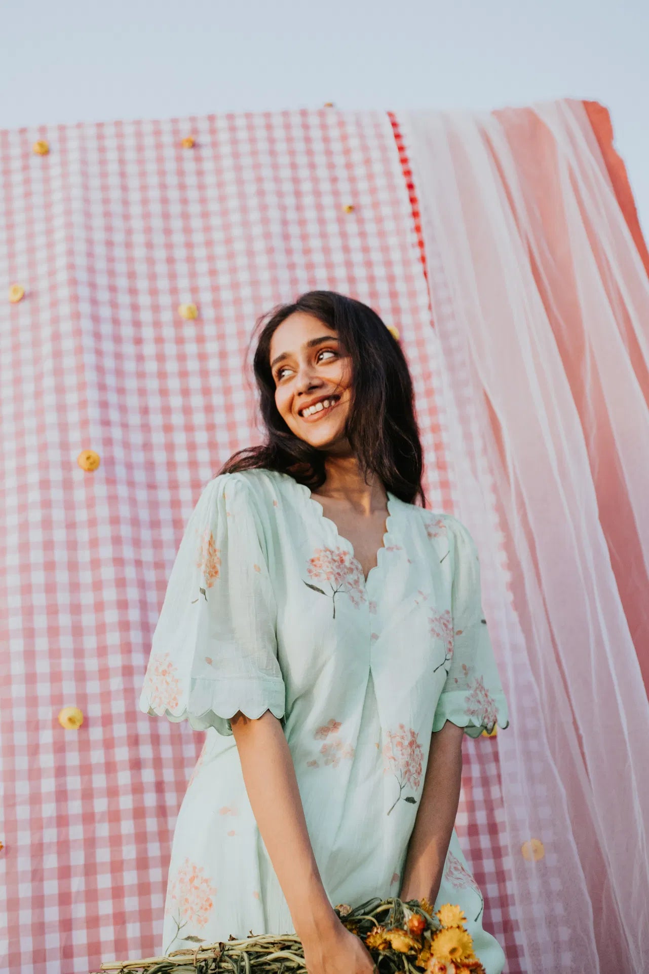 Hydrangea In The Mint Garden Kurta Dress