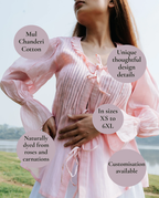 Soft Peony Frill Pintuck Top