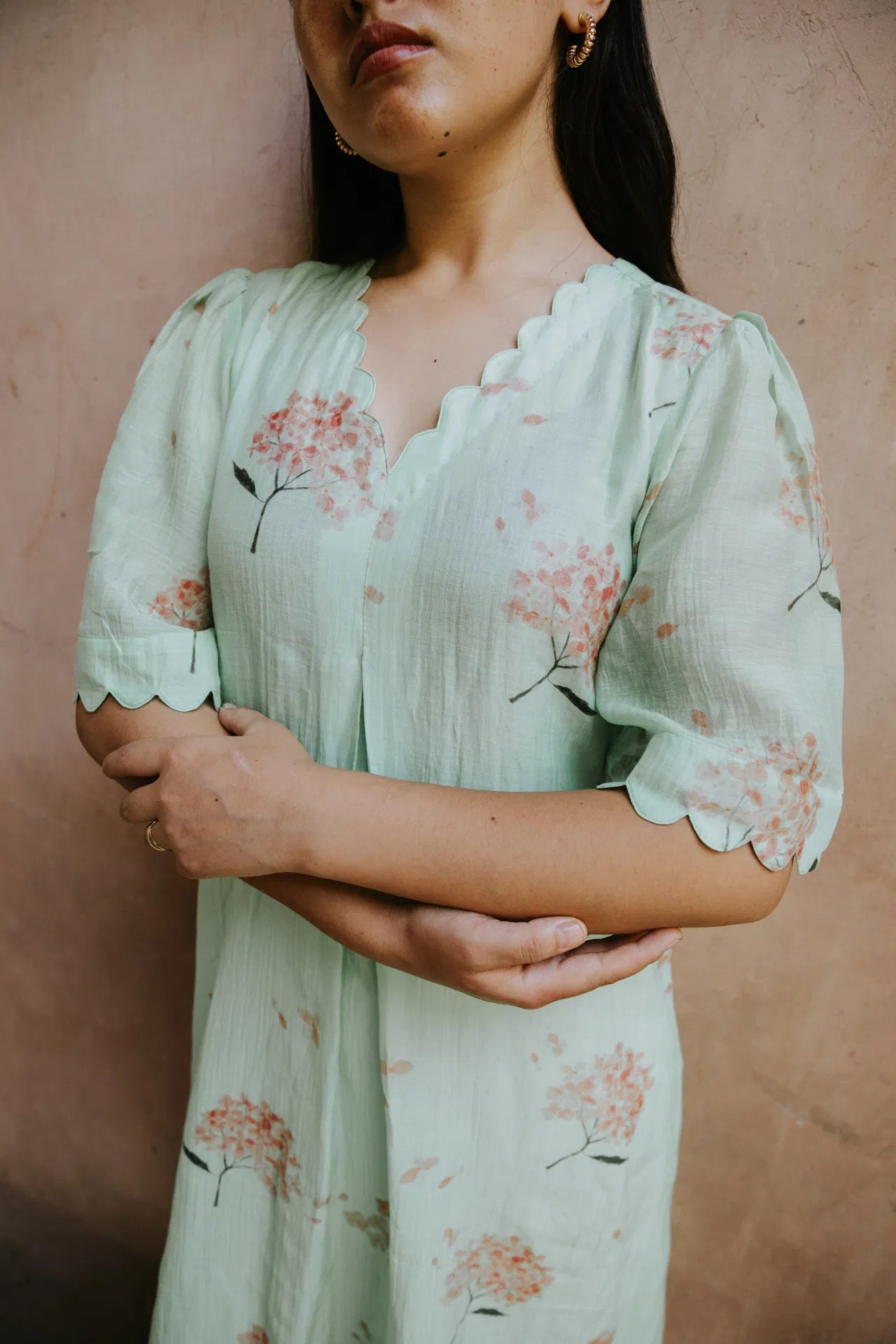 Hydrangea In The Mint Garden Kurta Dress
