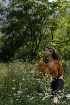Hand-Embroidered Linen Shirt [UNISEX / SALE]