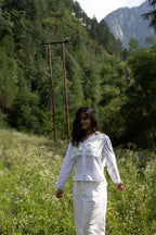 Hydrangea Panel Cotton Shirt
