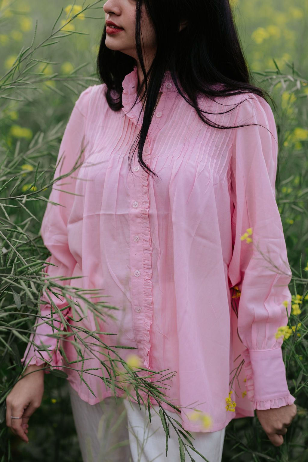 Pintuck Carnation Shirt (SALE - S, XL)