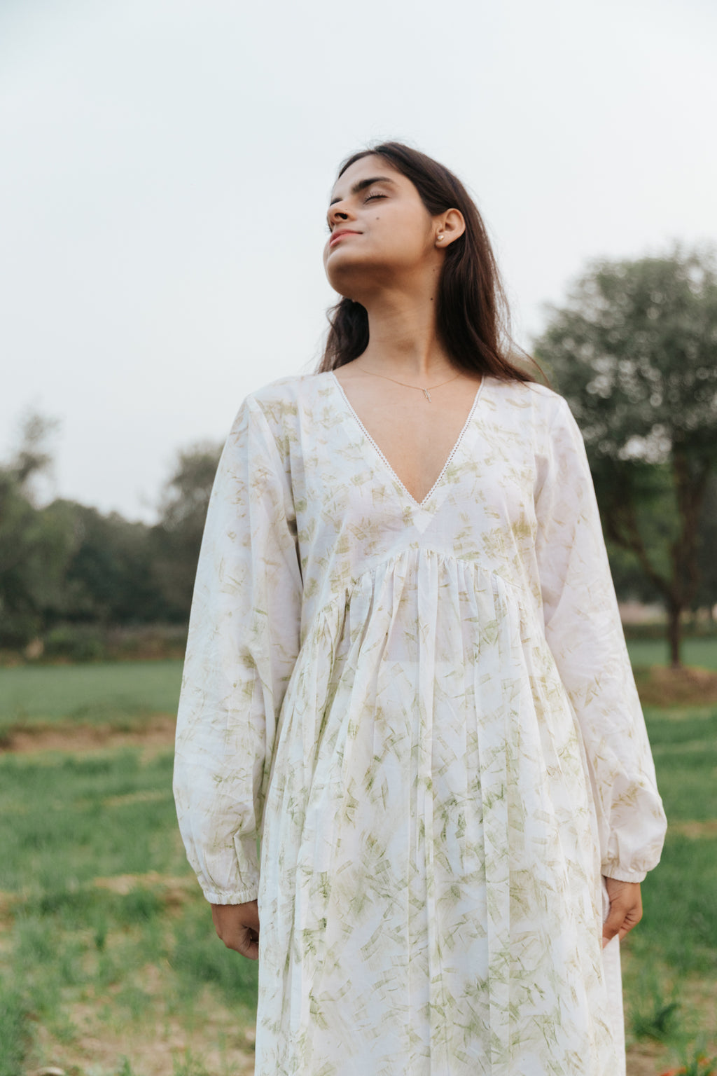 Neem Mulberry Leaves Naturally Bundle-Dyed Kurta [SALE S]