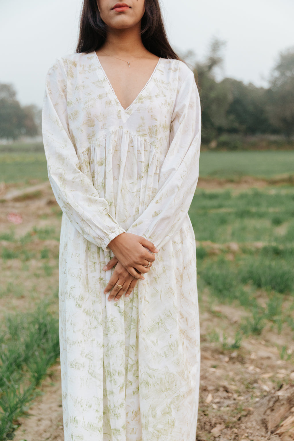 Neem Mulberry Leaves Naturally Bundle-Dyed Kurta [SALE S]