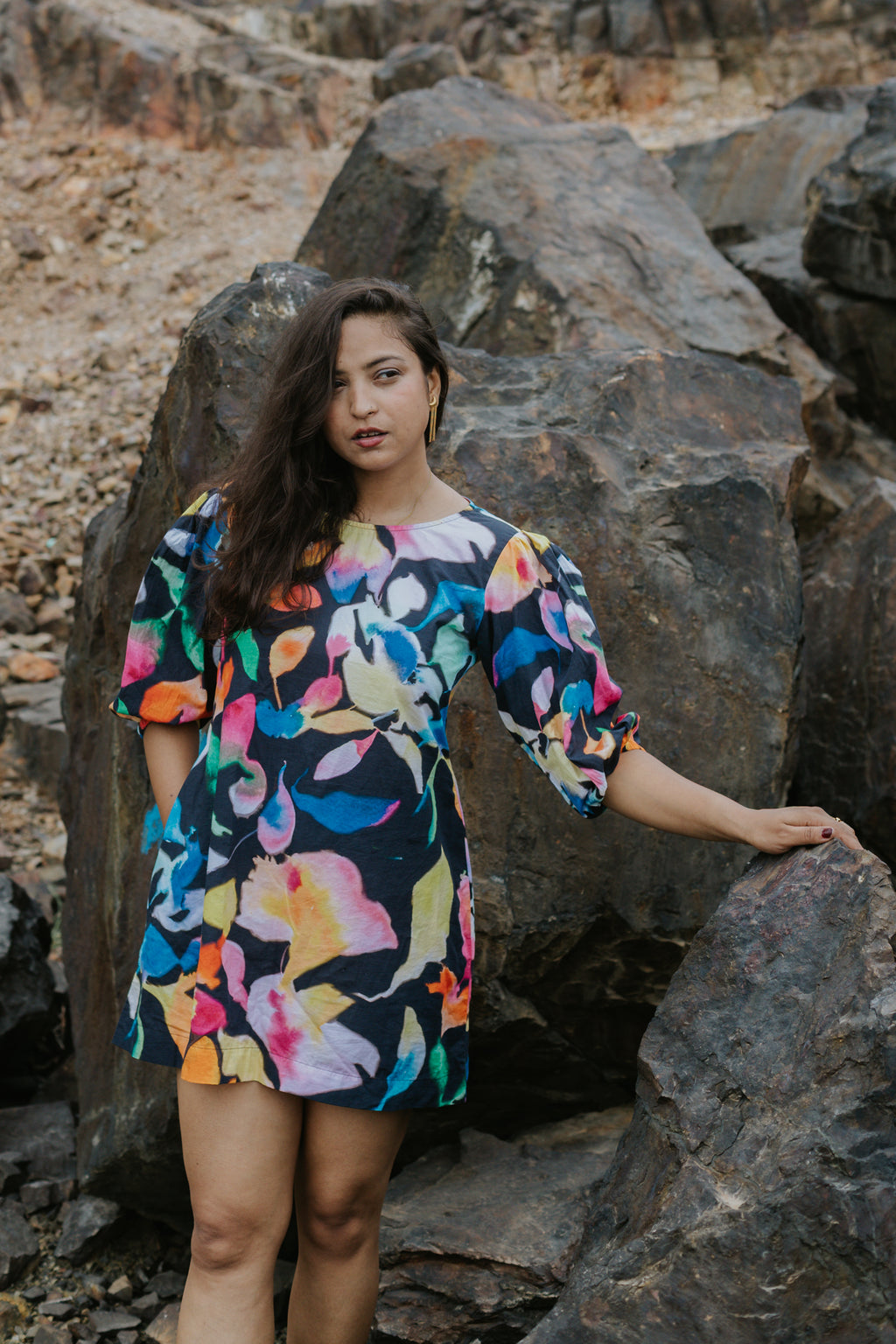 Painted Watercolour Short Dress