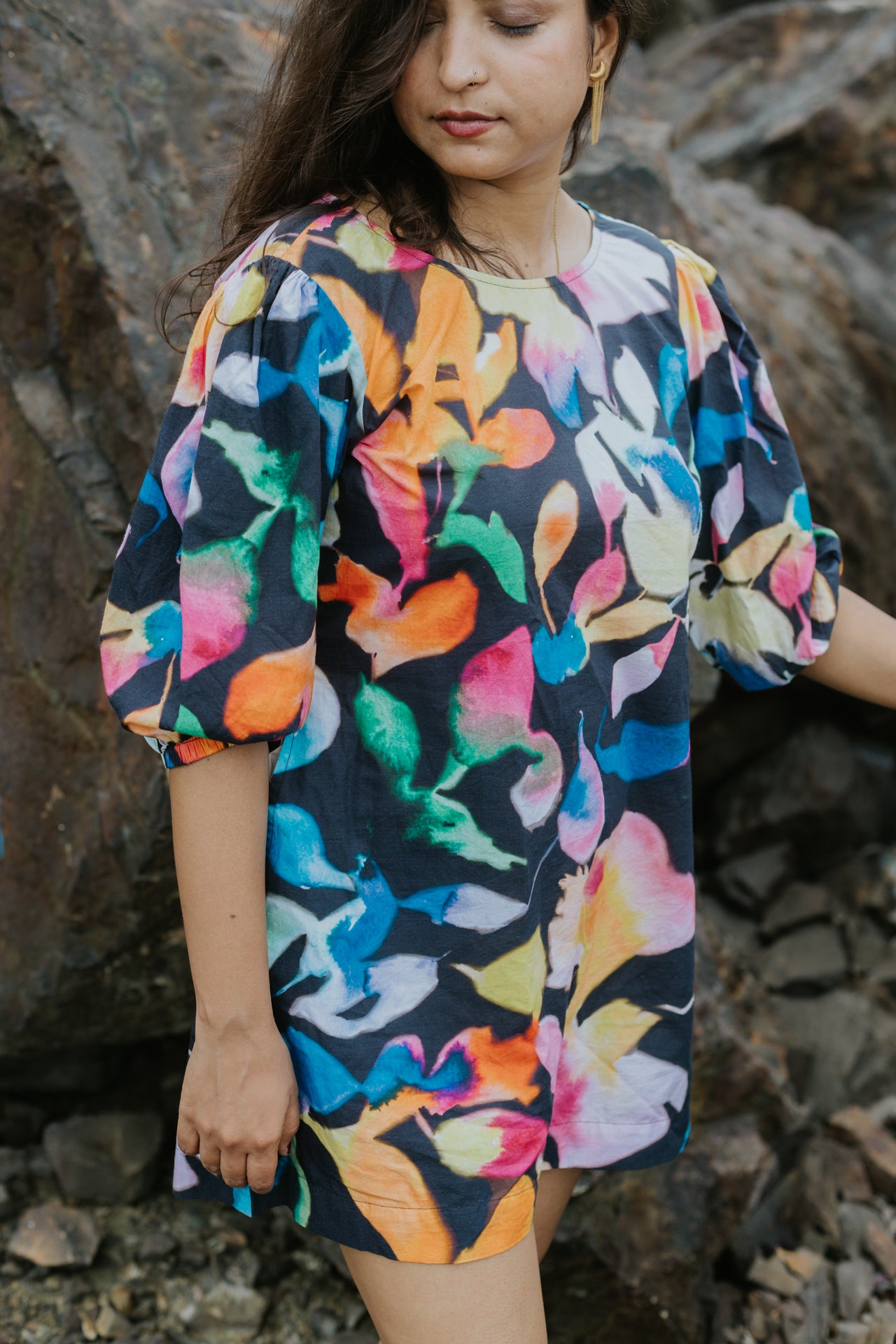 Painted Watercolour Short Dress