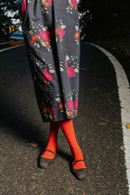 Roses on Charcoal Cut Dress