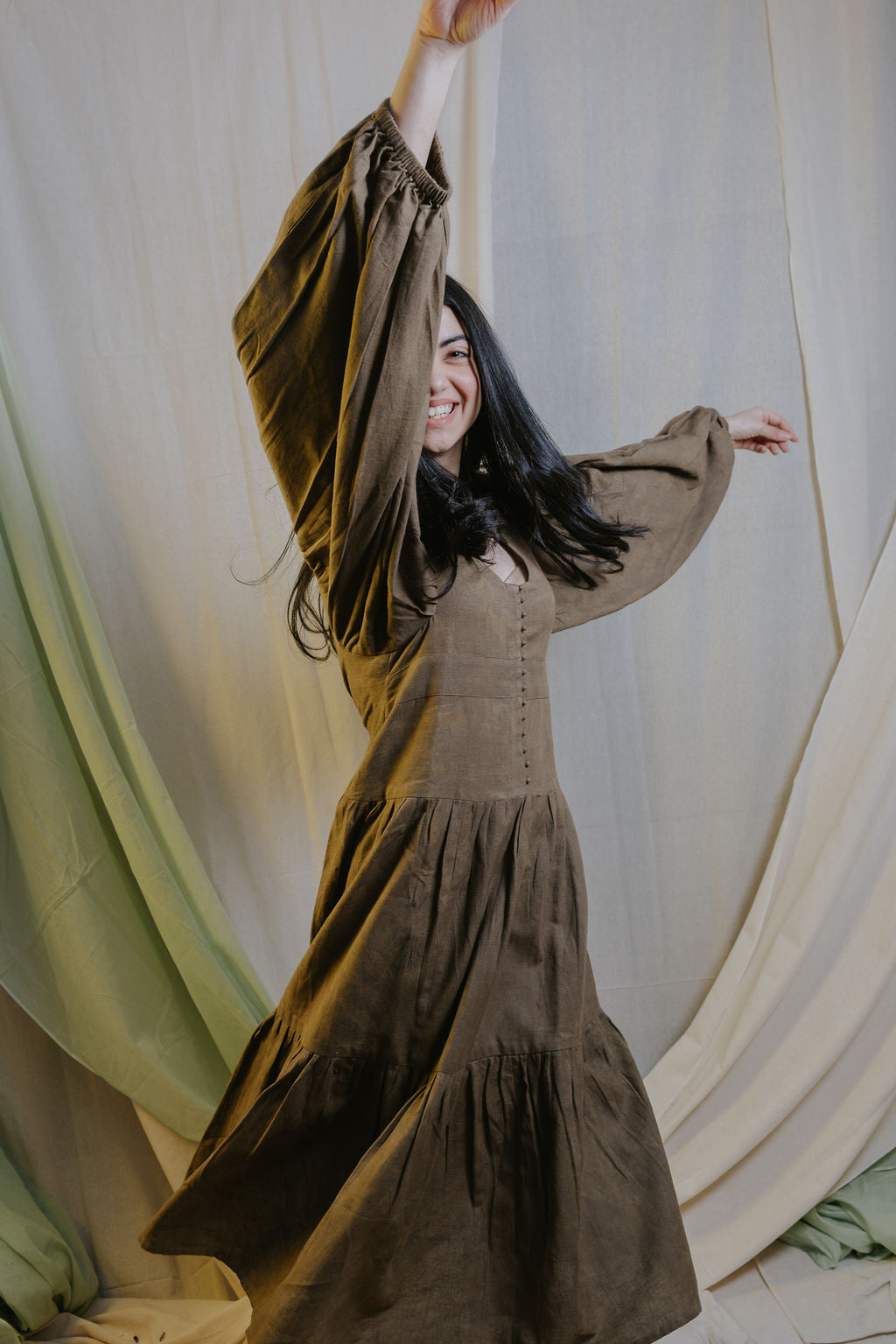 Olive Tiered Dress [SALE - XL]