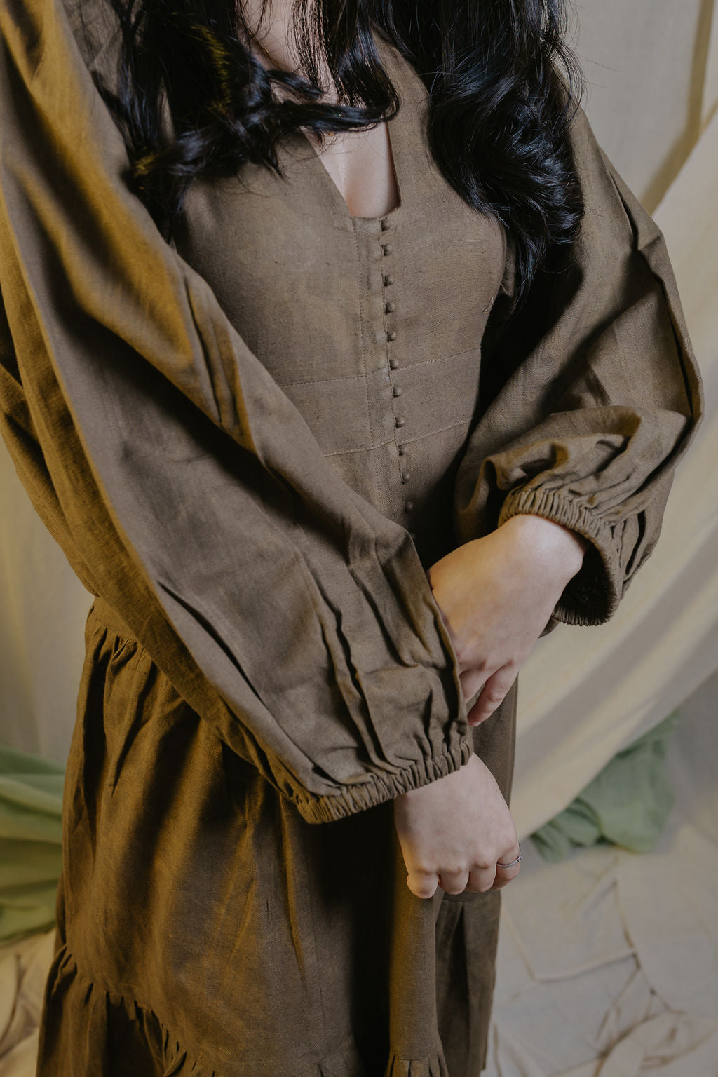 Olive Tiered Dress [SALE - XL]