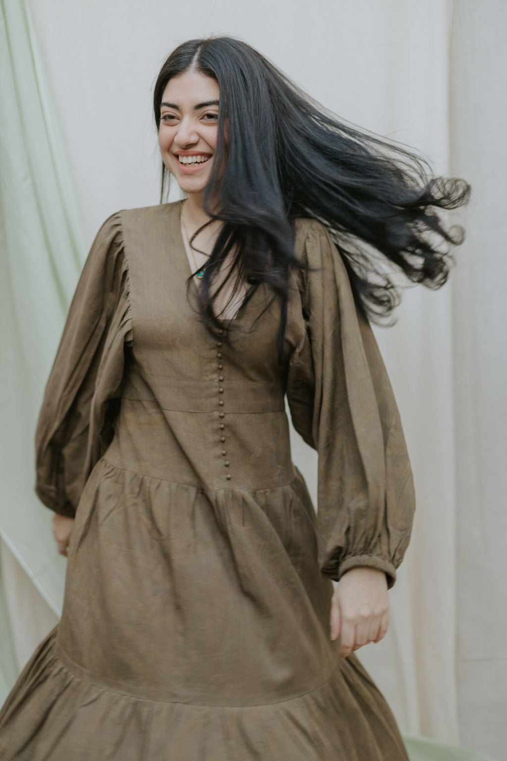 Olive Tiered Dress [SALE - XL]