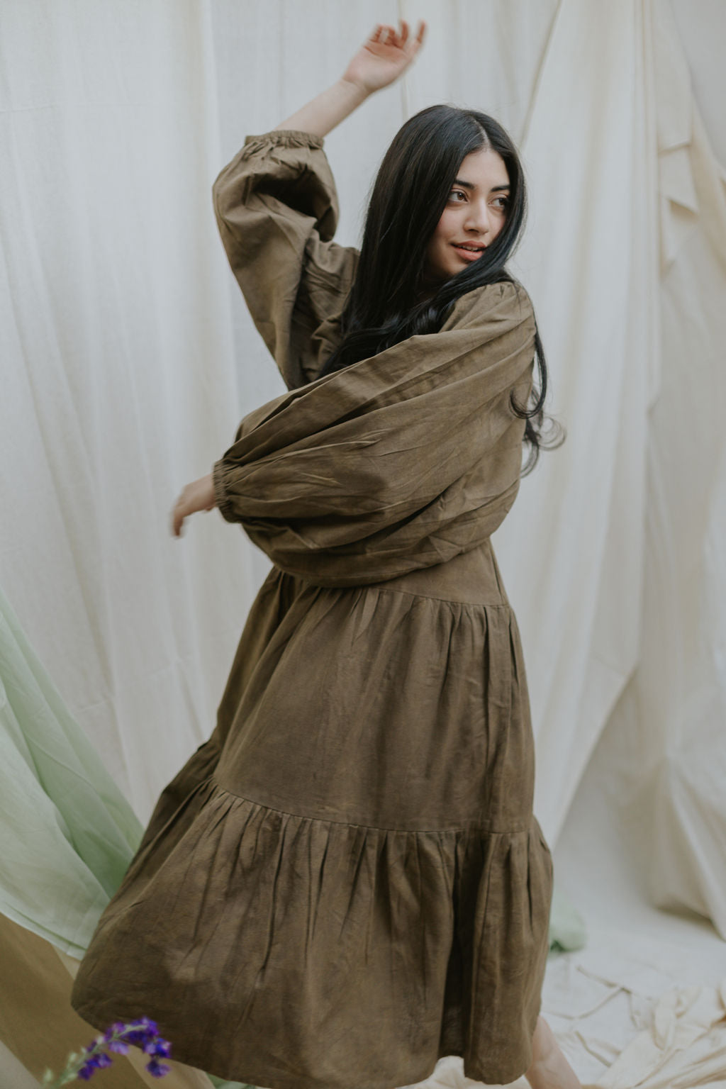 Olive Tiered Dress [SALE - XL]