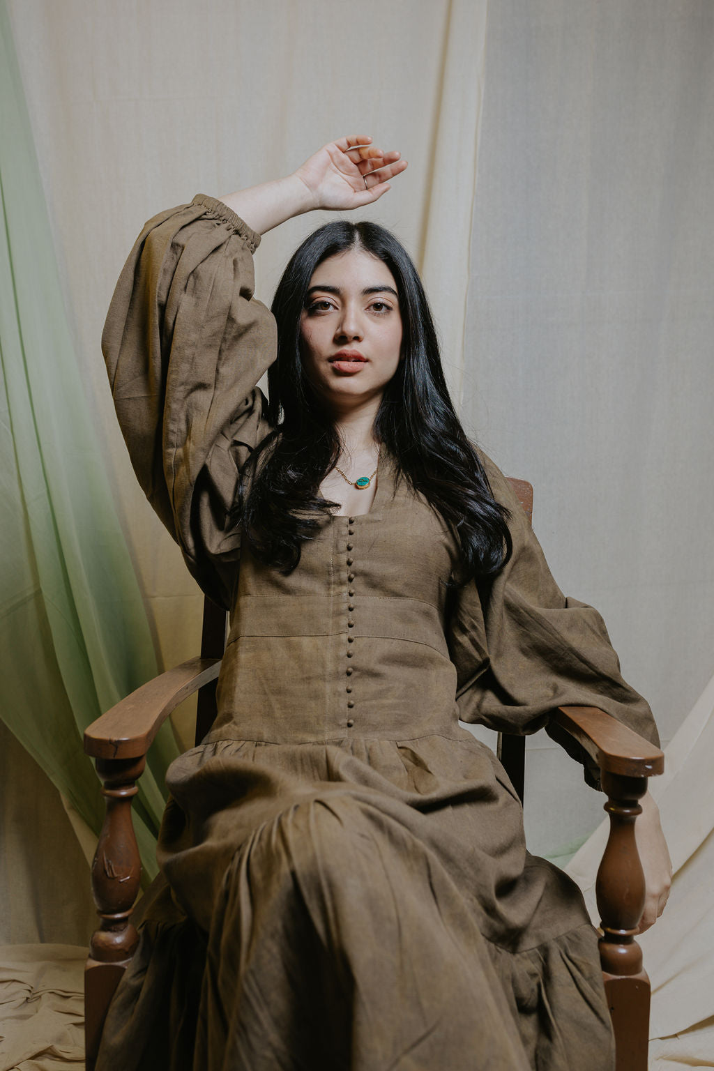 Olive Tiered Dress [SALE - XL]