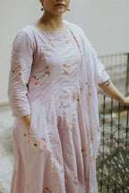 Rose Garden Cotton Kali Kurta Set