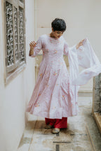 Rose Garden Cotton Kali Kurta Set