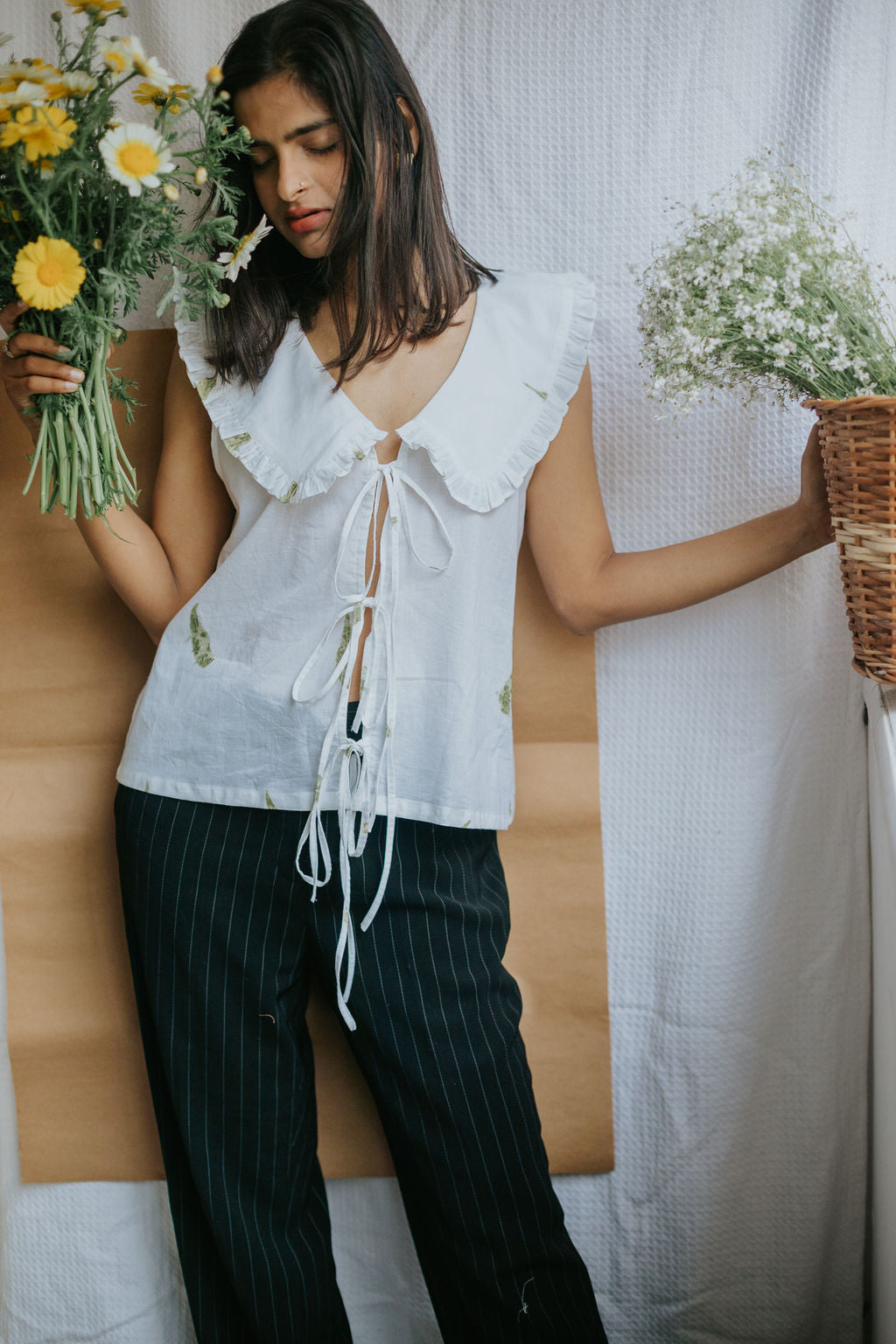Leafy Collared Top