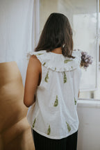 Leafy Collared Top