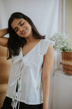 Leafy Collared Top