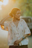 Beige Linen Rose Shirt (Women)