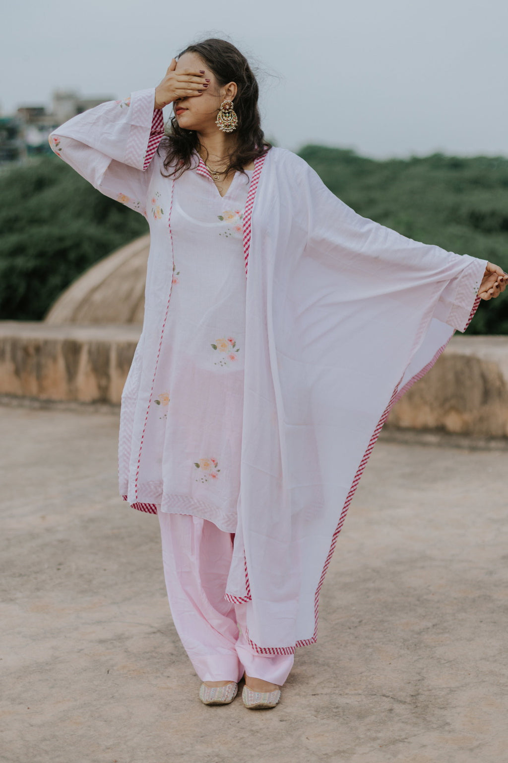 Soft Blush Mul Cotton Kurta Set