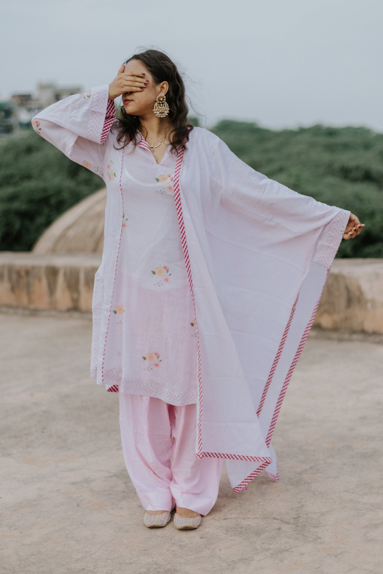 Soft Blush Mul Cotton Kurta Set