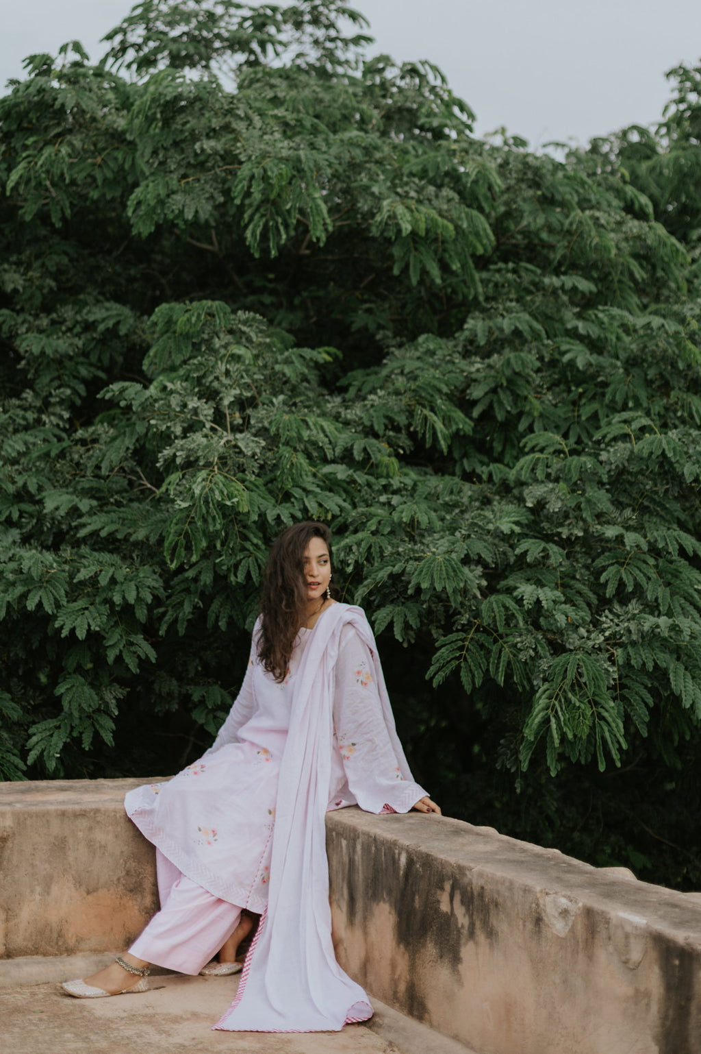 Soft Blush Mul Cotton Kurta Set