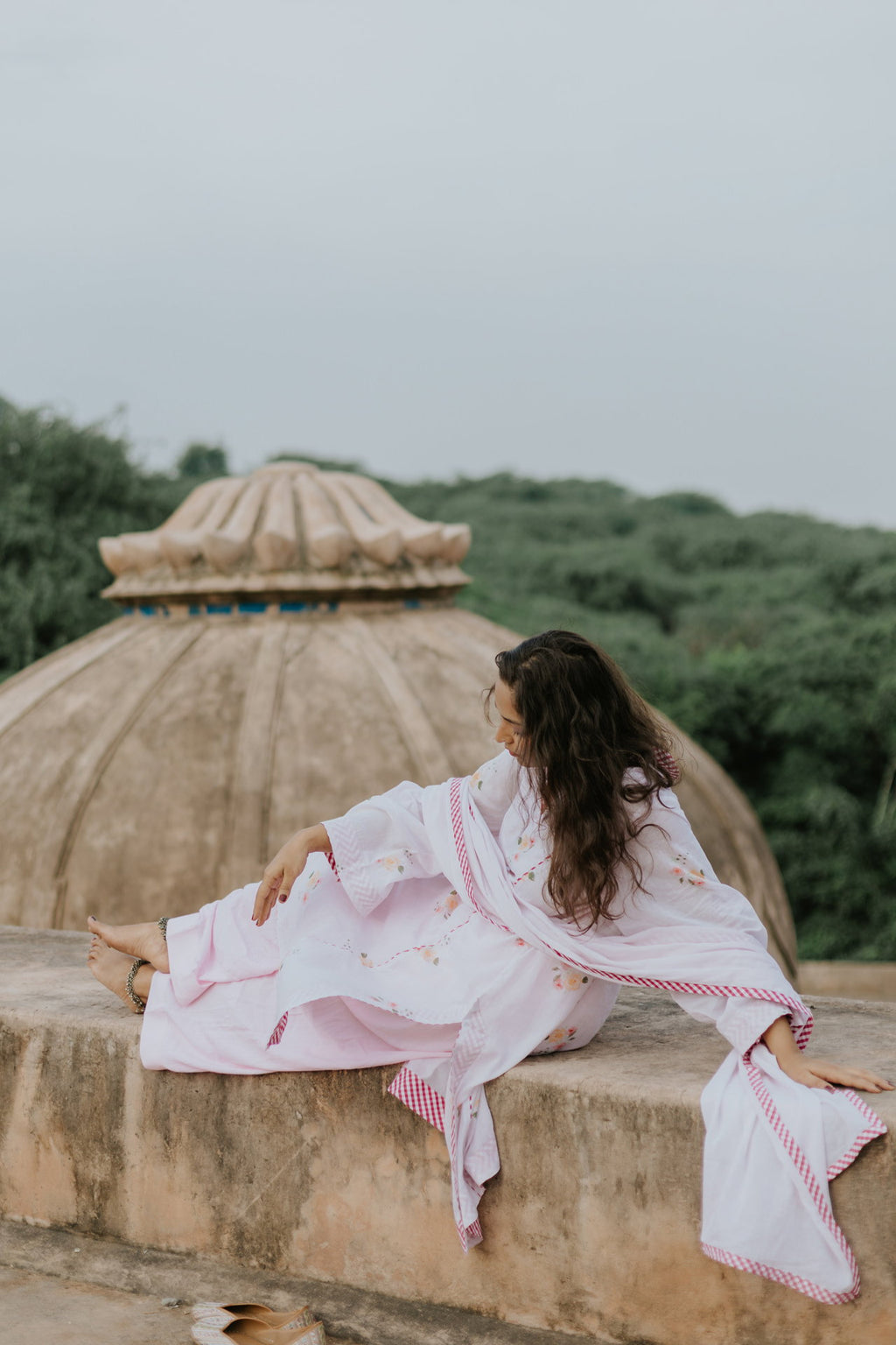 Soft Blush Mul Cotton Kurta Set