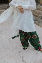 Handpainted Gulmohar Chanderi Farshi Dupatta Set
