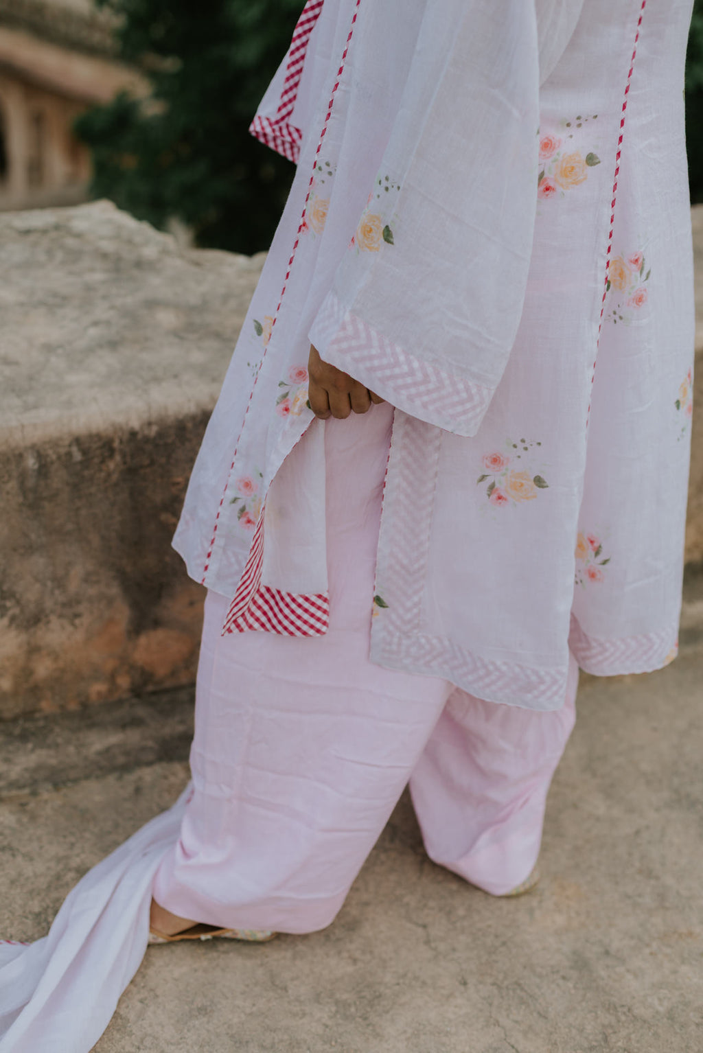 Soft Blush Mul Cotton Kurta Set