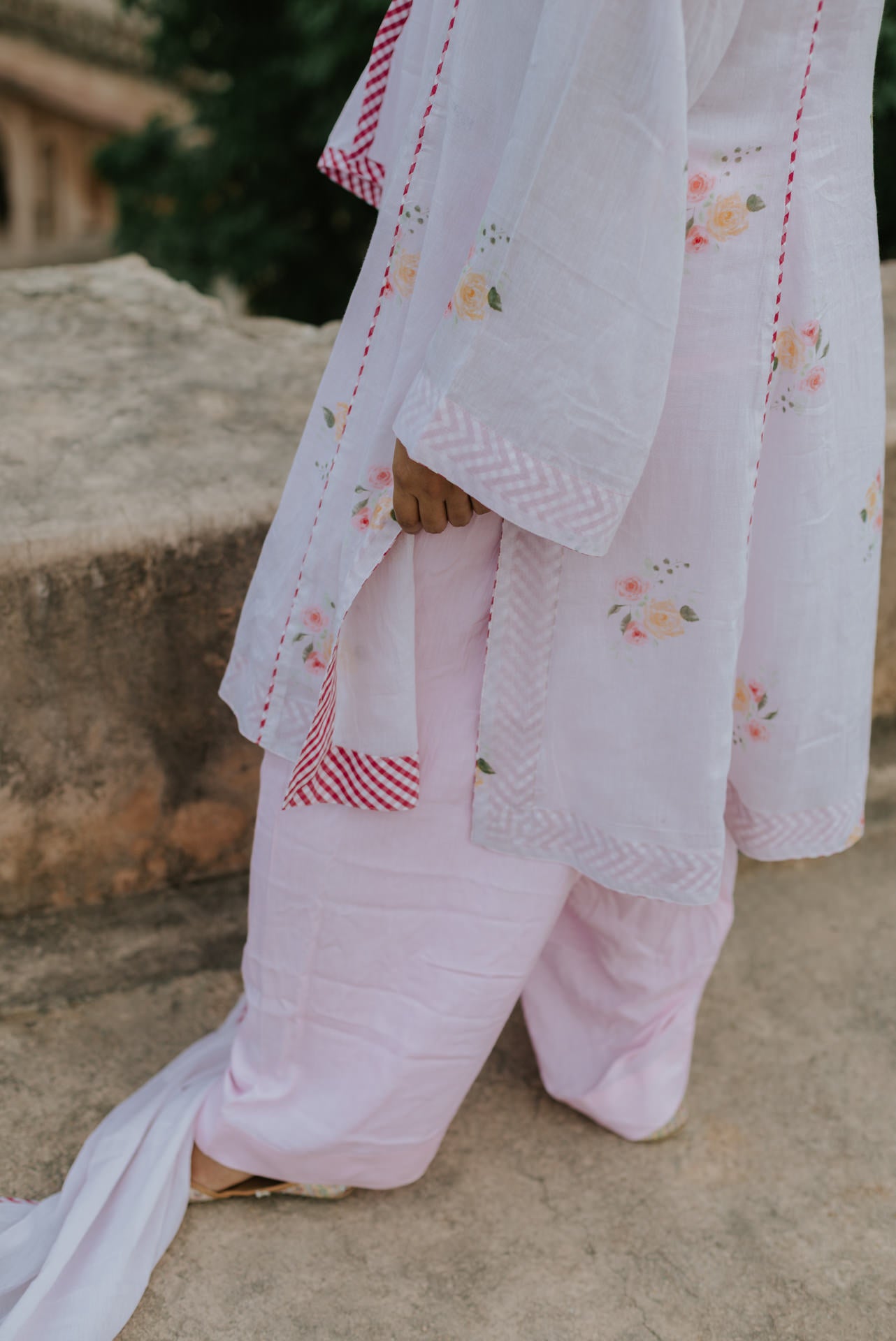 Soft Blush Mul Cotton Kurta Set