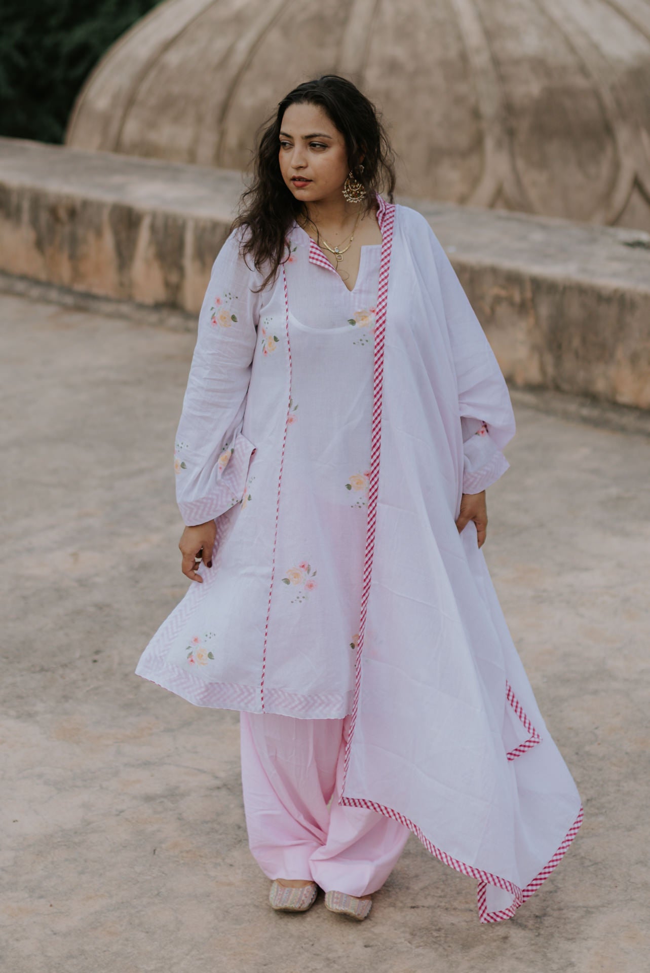 Soft Blush Mul Cotton Kurta Set