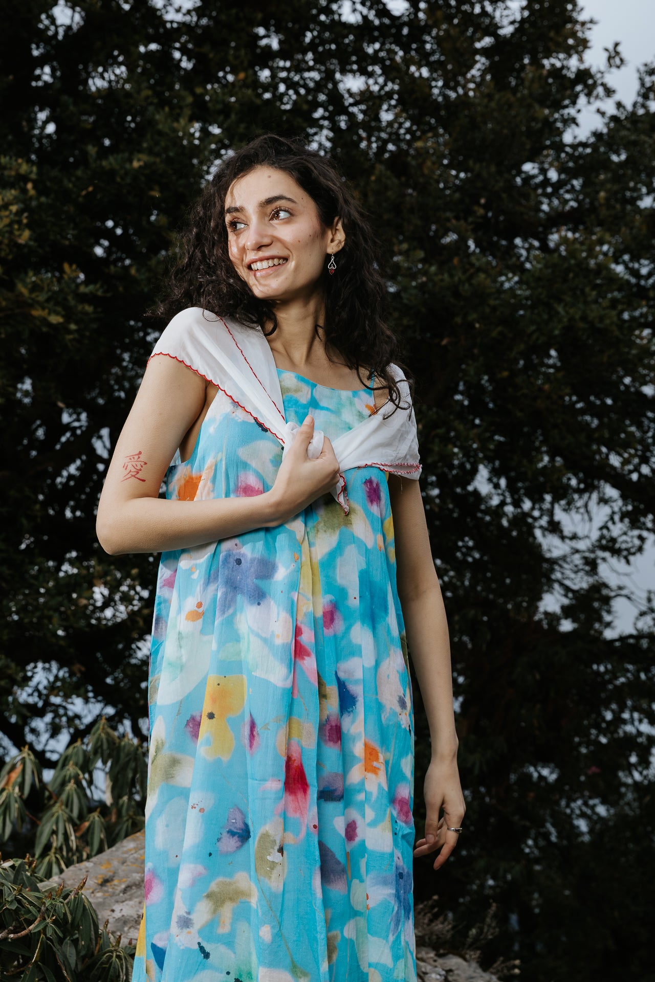 Blue Poppy Field Dress