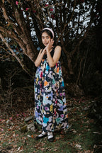 Night Painting Scallop Dress