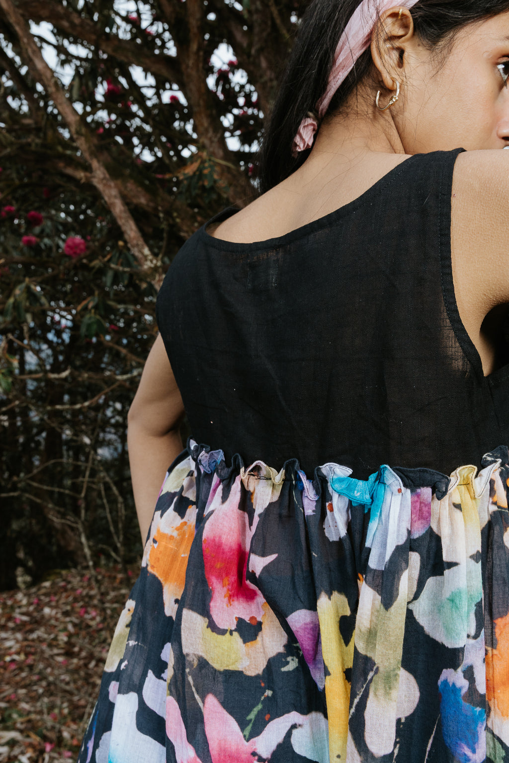 Night Painting Scallop Dress